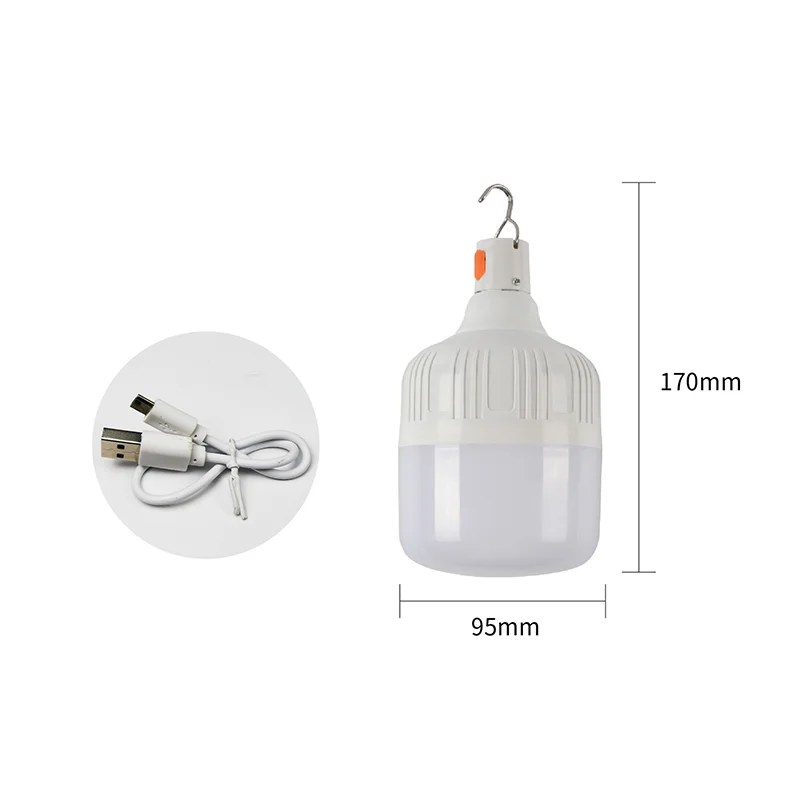 1PCS Rechargeable LED Emergency Light Bulb, Waterproof, Durable, Ideal for Camping, Hiking, Outdoor Adventures