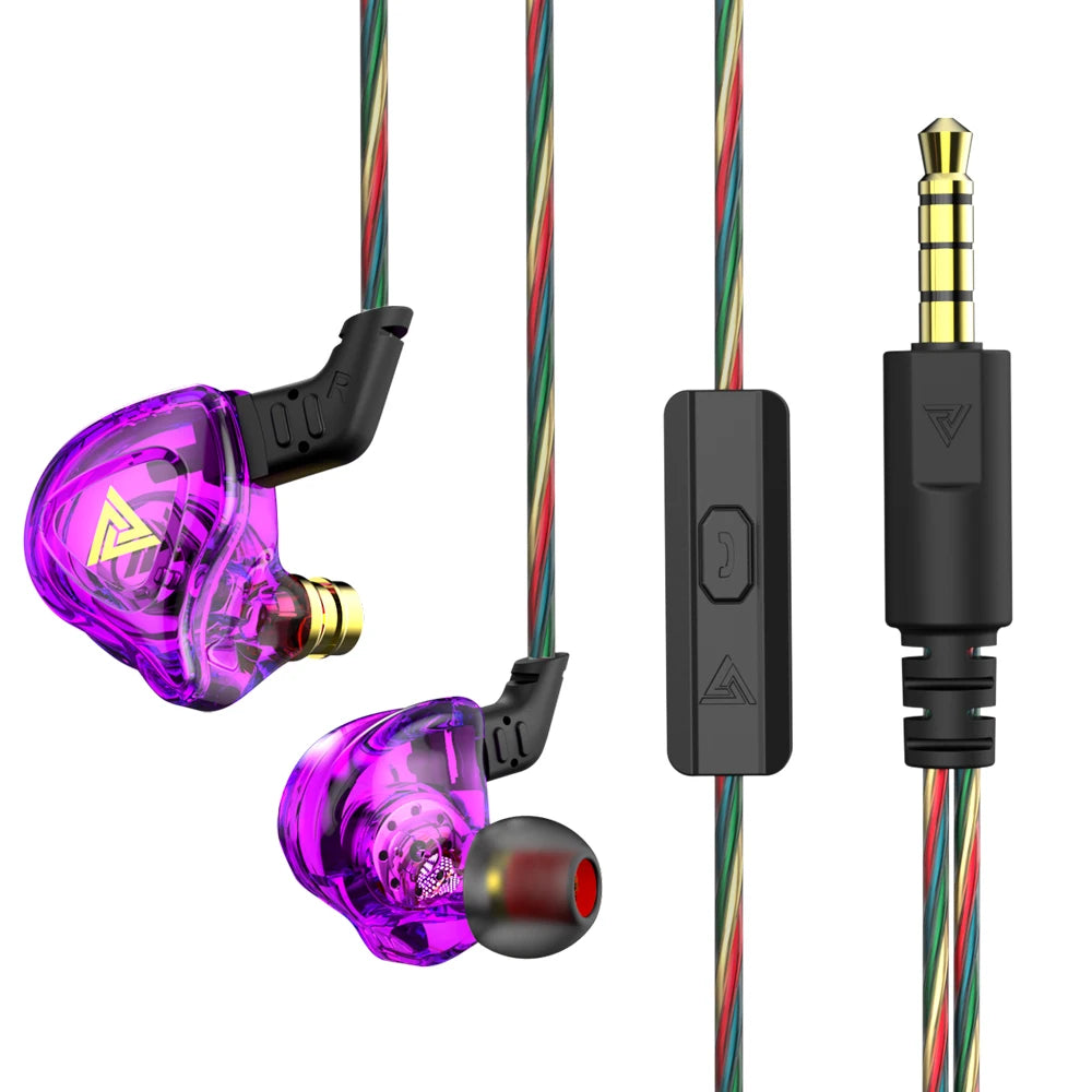 VIKEFON QKZ AK6 In Ear Earphone 6 Dynamic Driver Unit Headphone With Mic Stereo Sports HIFI Subwoofer Headset Monitor Earbuds