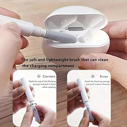 3-in-1 Small Bluetooth Earbud Cleaning Tool Multi-function Cleaning Kit with Cleaning Pen, Wireless Headset Brush