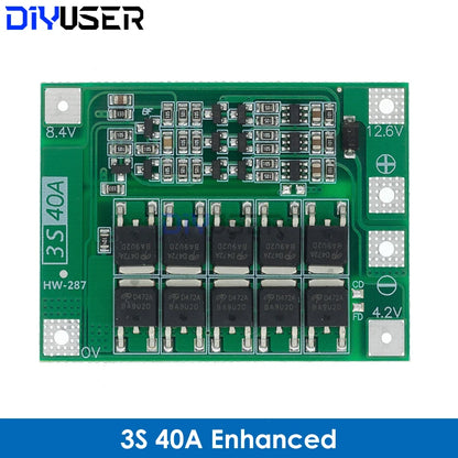2S 3S 4S 5S Li-ion Lithium Battery 18650 Charger BMS 20A 25A 30A 40A 60A 100A Protection Board with Balance For Drill Motor