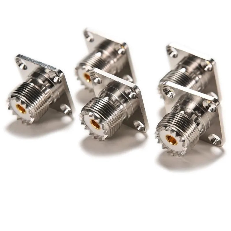 1X Connector SO239 UHF female jack 4-hole 25mm flange solder panel mount