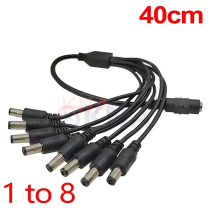 5.5* 2.1mm 1 to 2/3/4/5/6/8 Way DC Power Splitter Cable 5V 12V Power Adapter Connector Cord For LED Strip Lights CCTV Camera