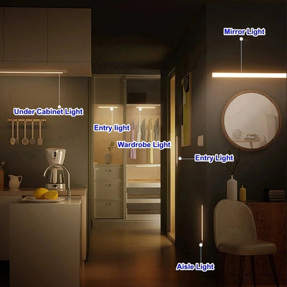 Led charging human body sensor light bar wardrobe cabinet Bedroom dormitory sleeping magnetic long strip night light