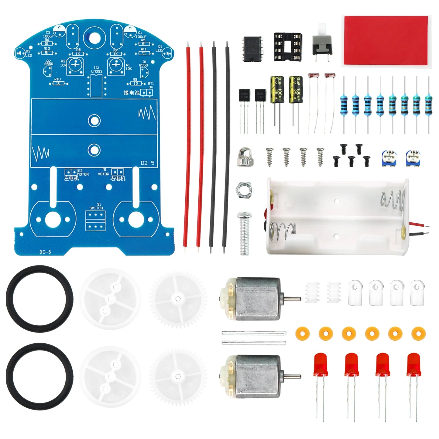 Practice Soldering Learning Electronics Kit Smart Car Soldering Project Kits Line Following Robot Beginners DIY Electronics