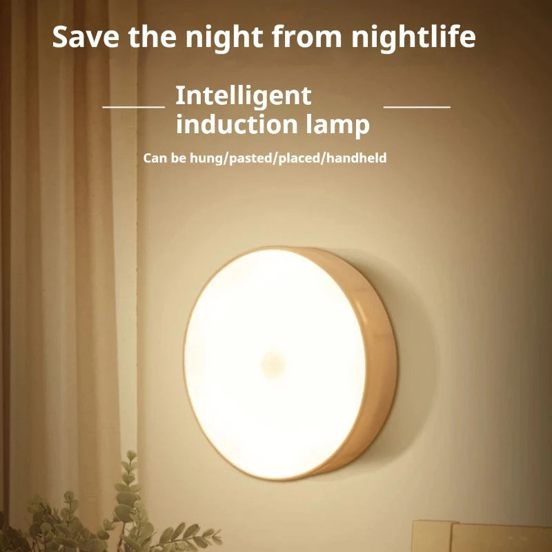 New 1pc Button Style Night Light - Wireless LED Detector Lamp for Bedroom, Staircase, Closet, and Room Decor-