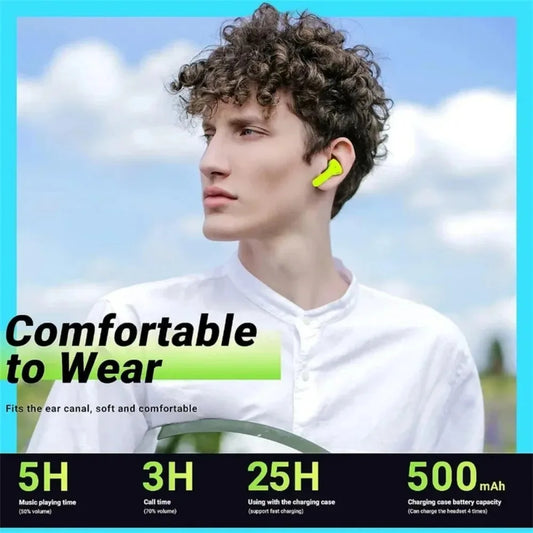 Original T2 Wireless Bluetooth Earphone Transparent HIFI Headphones LED Power Digital Display Stereo Sound Earphones for Xiaomi