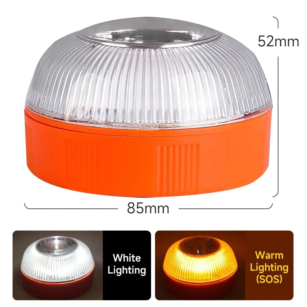 HOMEFISH Magnetic Emergency Beacon Light for Cars Strobe Flashing Warning Lamp Vehicle Safety Signal Light V16 Without Battery