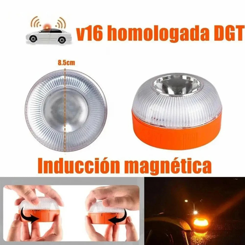 HOMEFISH Magnetic Emergency Beacon Light for Cars Strobe Flashing Warning Lamp Vehicle Safety Signal Light V16 Without Battery