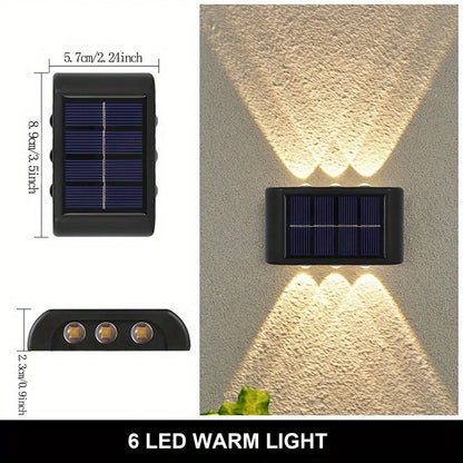 1pc 6-10 LEDs Solar Outdoor Wall Decorative Landscape Lighting Lights Fixtures Suitable For Courtyard Villa Fence Terrace Garden