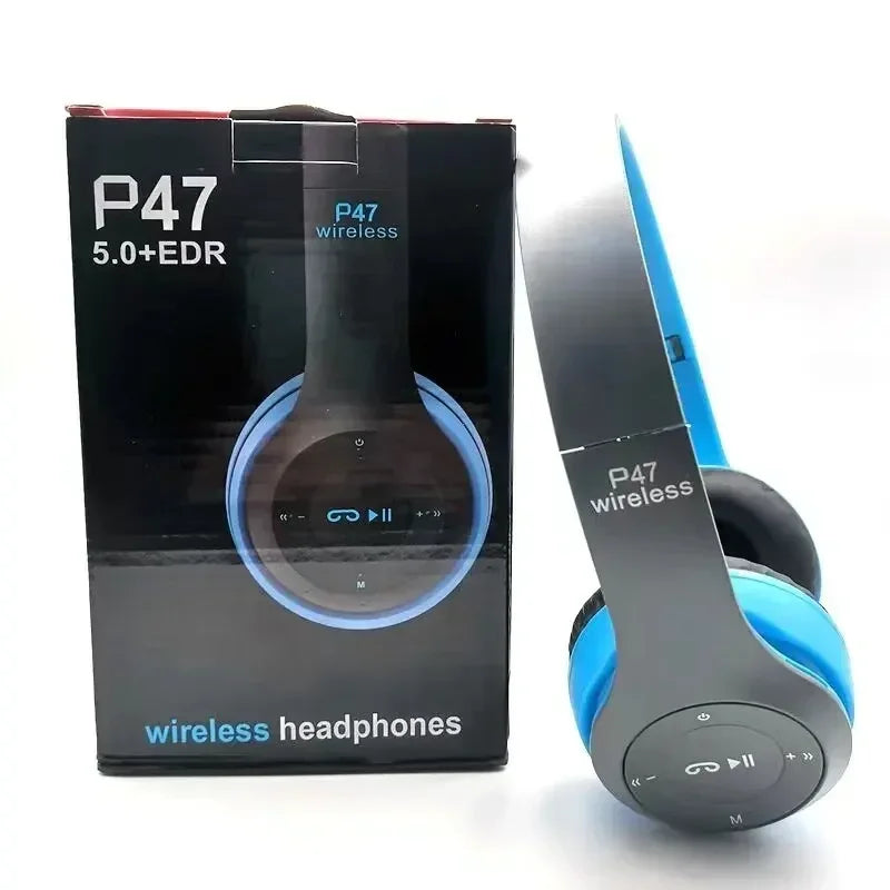 P47 Wireless bluetooth headphone With Mic Headsets Stereo Sound Earphones Sports Gaming Headphones Supports PC Smartphone