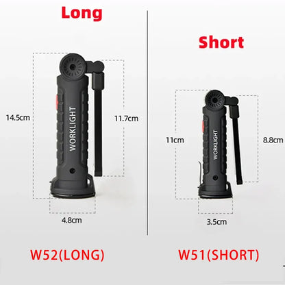 Rechargeable LED Emergency Flashlight Portable COB Folding Work Light 5Modes Waterproof Camping Floodlight With Magnetic & Hook