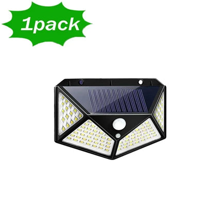 100LED Solar Flood Lights 3 Modes Outdoor Solar Motion Security Solar Light Waterproof for Garden Patio Garage Wall Light