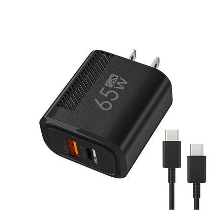 65W GaN USB Charger PD QC3.0 EU/US Plug Wall Charger Adapter For iPhone Samsung Xiaomi Phone Type C Fast Charging Power Adapter