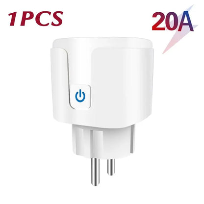 TUYA Smart Plug WiFi or Zigbee3.0 Socket EU 16/20A With Power Monitor Timing Function Voice Control Works Alexa Google Home