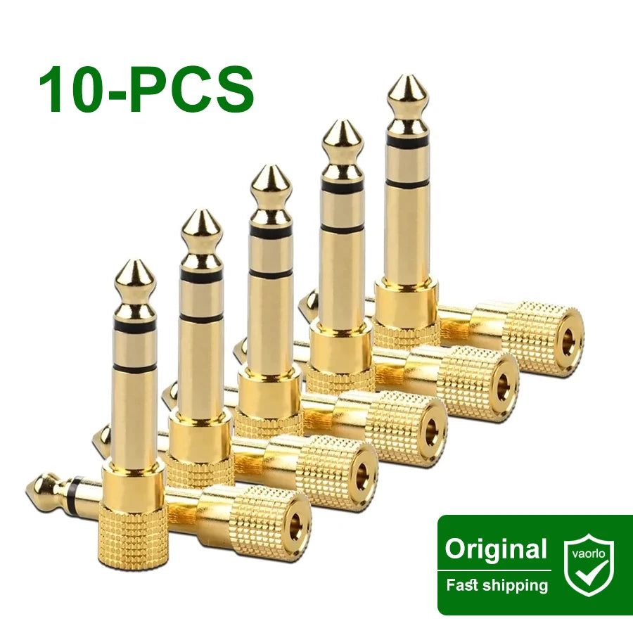 10/6PCS Jack 3.5 To 6.35 Audio Adapter 6.5mm To 3.5mm Converters Male Female Connector Headphone Plug 6.3mm Consumer Electronics