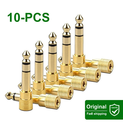 10/6PCS Jack 3.5 To 6.35 Audio Adapter 6.5mm To 3.5mm Converters Male Female Connector Headphone Plug 6.3mm Consumer Electronics