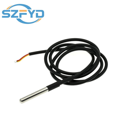 1PCS DS18B20 Waterproof Thread Temperature Probe Temperature Sensor Stainless Steel Package 1/2/3/5/10Meter For Arduino