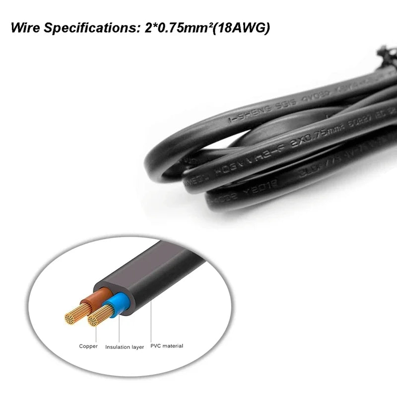 0.3-10m EU Extension Cord C7 Power Cable Figure 8 Euro Plug AC Cable For Samsung LG Sony TV Samsung Monitor Power Supply PS2 3