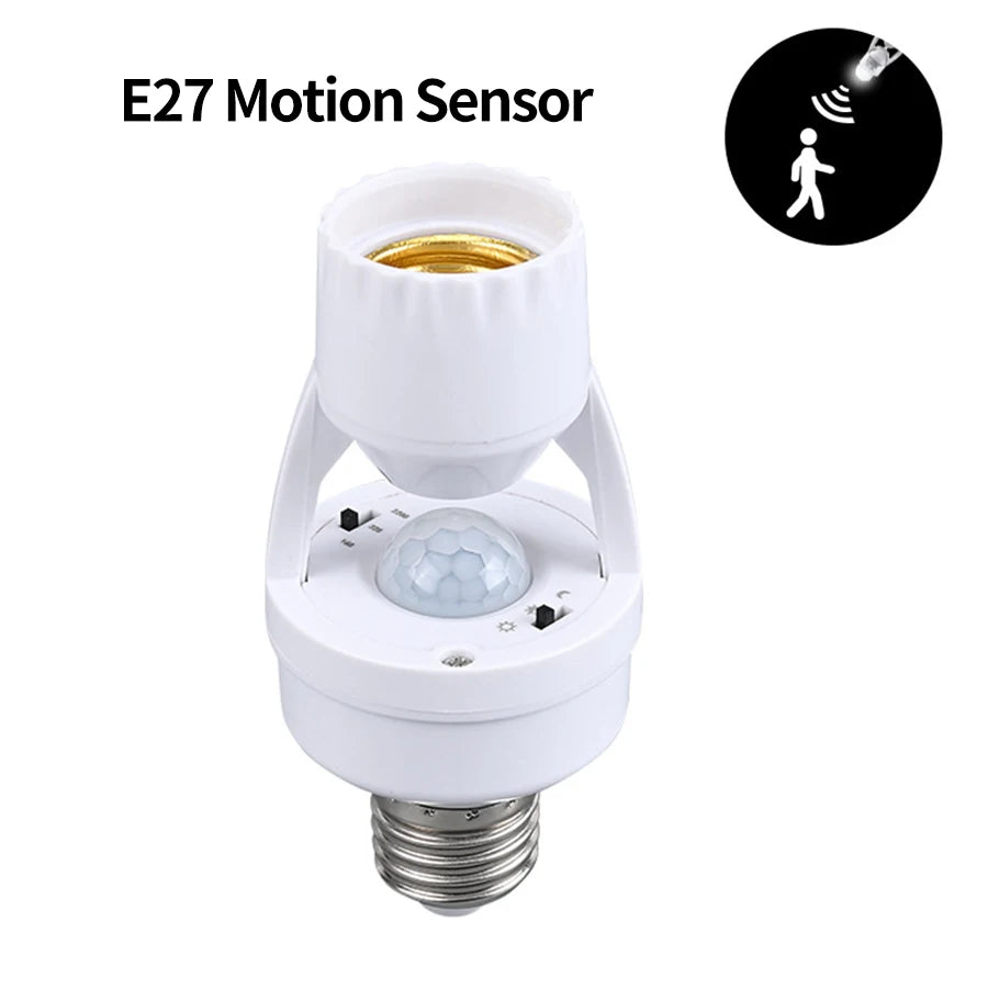 Smart Led Bulb Holder with Motion Sensor E27 E26 AC 85-265V Socket Lamp Base Adapter Converter PIR Human Induction Detector