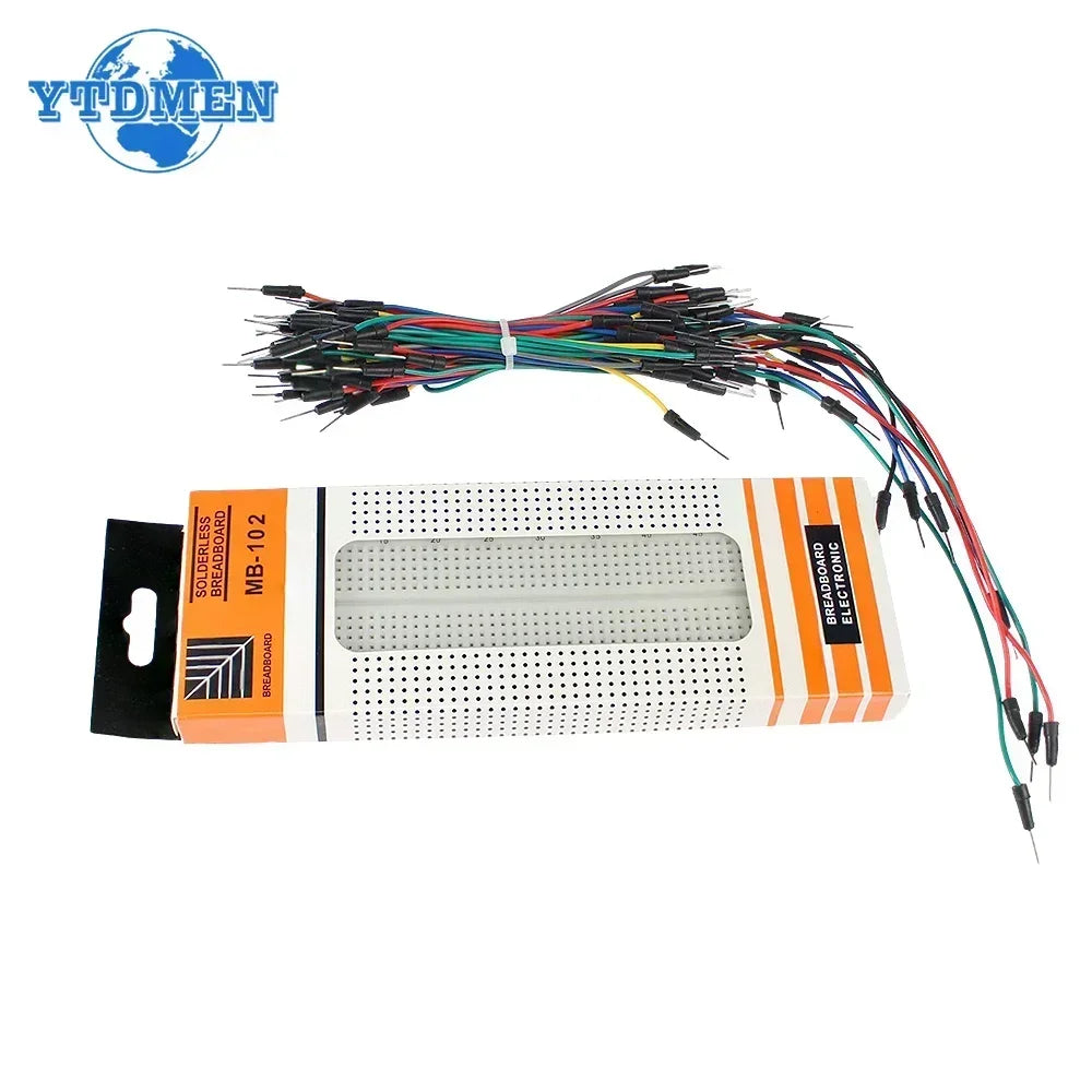 MB-102 Breadboard 400 830 Points Solderless PCB Bread Board Jumper Wire Cable Prototype Board DIY for Arduino Kit