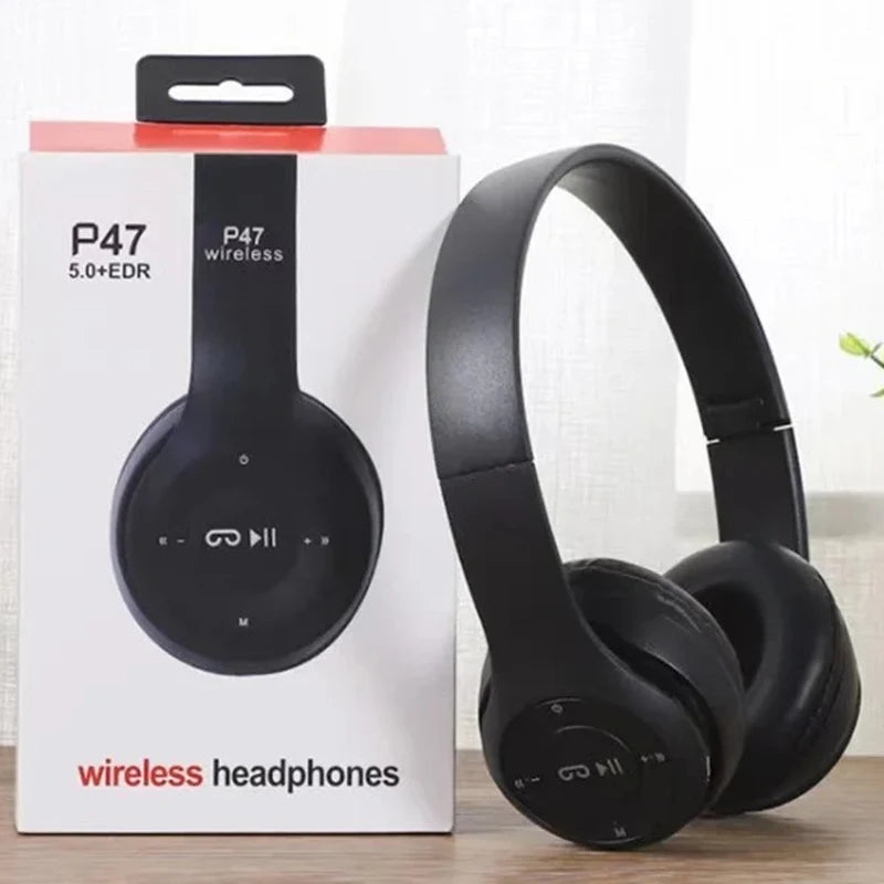 P47 Wireless bluetooth headphone With Mic Headsets Stereo Sound Earphones Sports Gaming Headphones Supports PC Smartphone