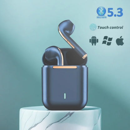 J18 TWS Wireless Earbuds, 5.3 Bluetooth Headphones Long Playtime, Noise Cancelling Voice Call, for Gaming, Business & Sports