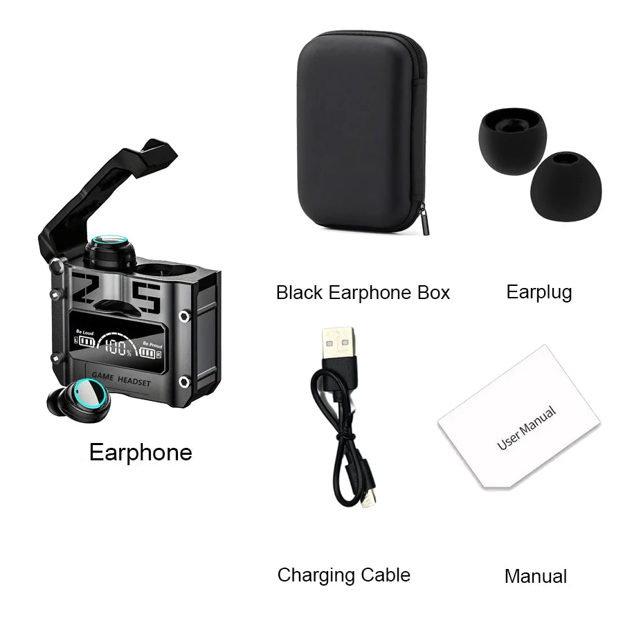 M25 Small Wireless Earbuds Cheap Wireless Low Latency IPX-7 Waterproof Type C Earphone Motast Wireless Earbuds