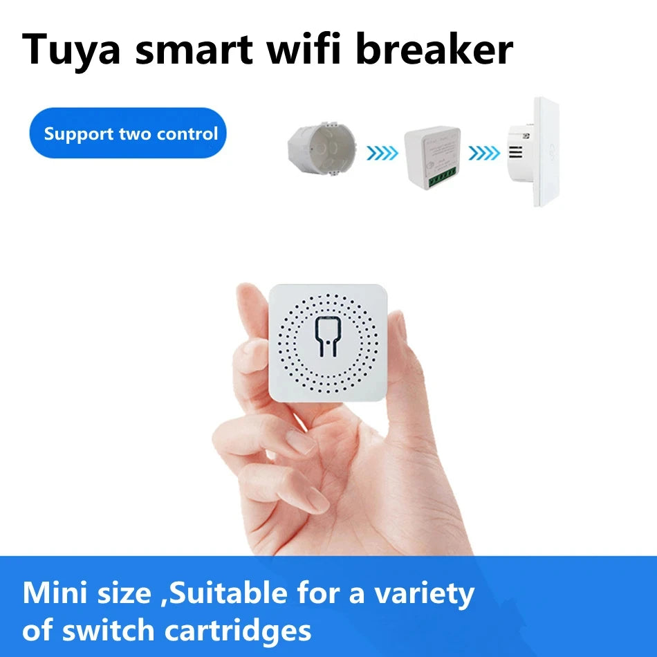 16A Wifi Switch Mini 2-Way Control Smart Switch Works With Alexa Google Home Support Smart Life APP Timer Breaker Module