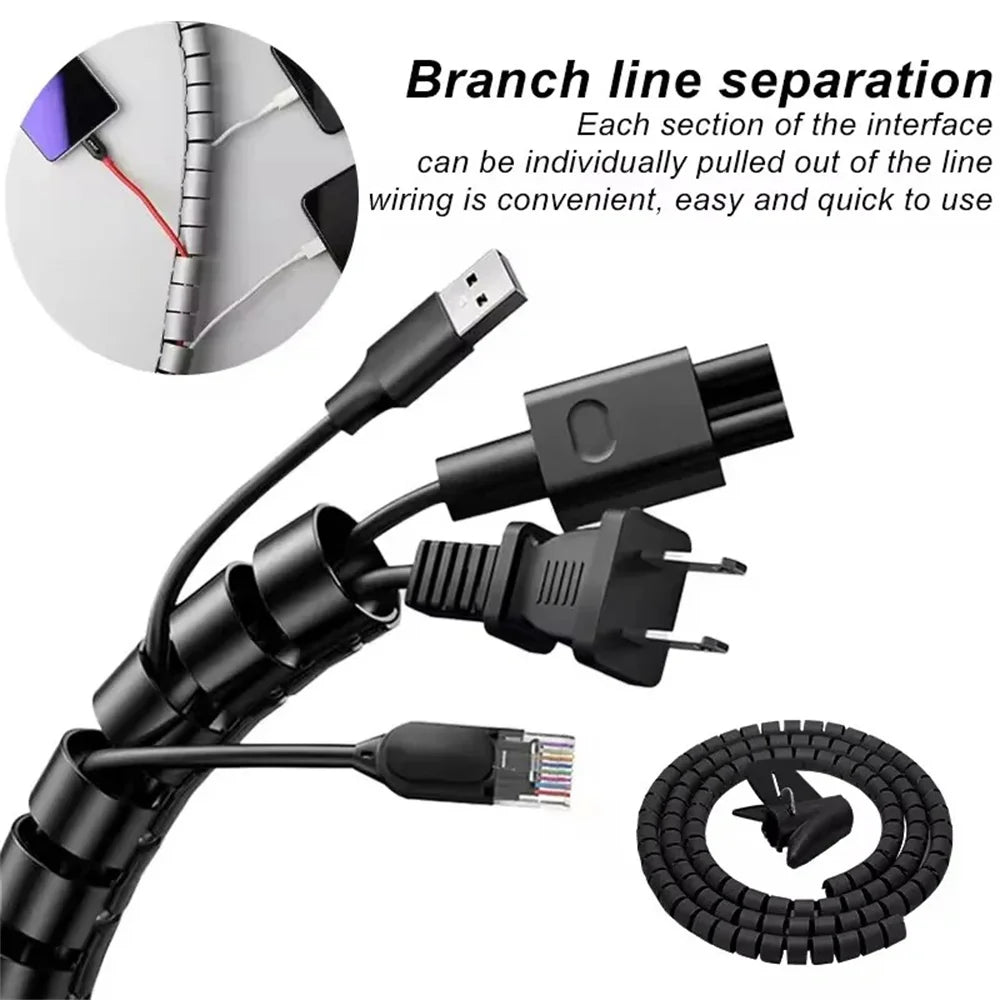 16mm Storage wire protection cover Flexible Spiral Cable Protector wire Organizer Computer Cord Clip Organizer Management Tool