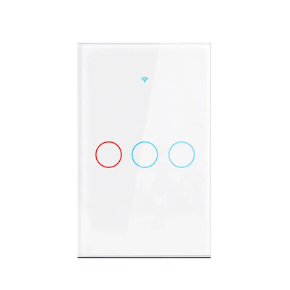 Tuya App US WiFi Smart Wall Switch 1/2/3 Gang No Neutral Wire Touch Sensor LED Light Switches Smart Home Alexa Google Home