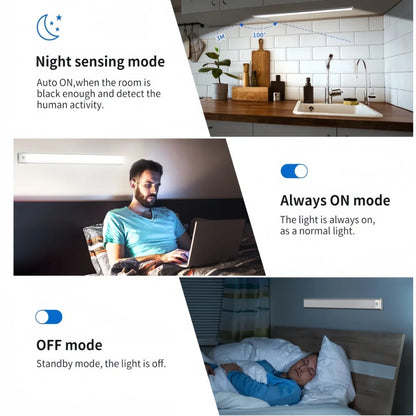 Rechargeable LED motion sensing lights, indoor cabinets, bar lighting, corridor lighting, easy magnetic installation