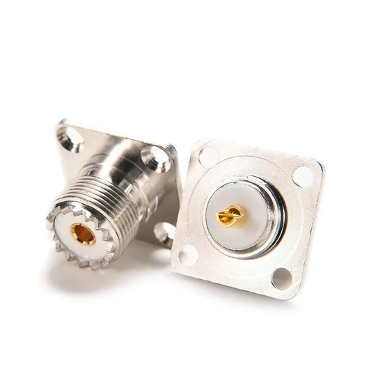 1X Connector SO239 UHF female jack 4-hole 25mm flange solder panel mount