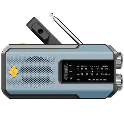 Weather Radio Emergency Multifunctional Radio FM AM WB Hand Crank Solar USB Charging 2000mAh Power Bank LED Flashlight Torch
