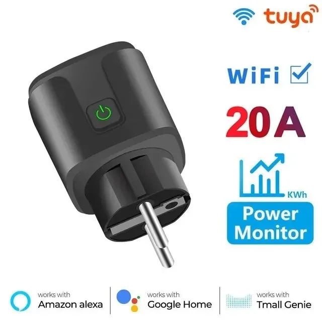 TUYA Smart Plug WiFi or Zigbee3.0 Socket EU 16/20A With Power Monitor Timing Function Voice Control Works Alexa Google Home