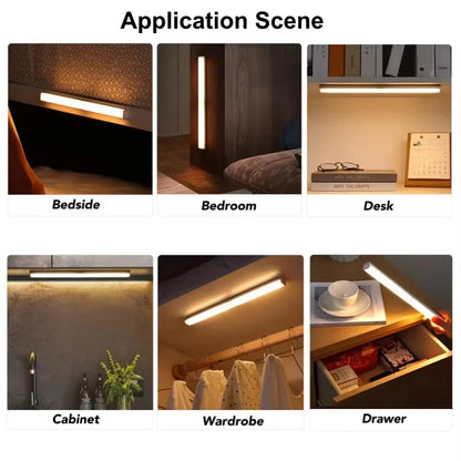 Led charging human body sensor light bar wardrobe cabinet Bedroom dormitory sleeping magnetic long strip night light