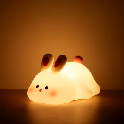 Cute Silicone Squishy Night Lamp Fox Rabbit Dimmable Nursery Nightlight Rechargeable Timing Bedside Table Lamp With Touch Sensor