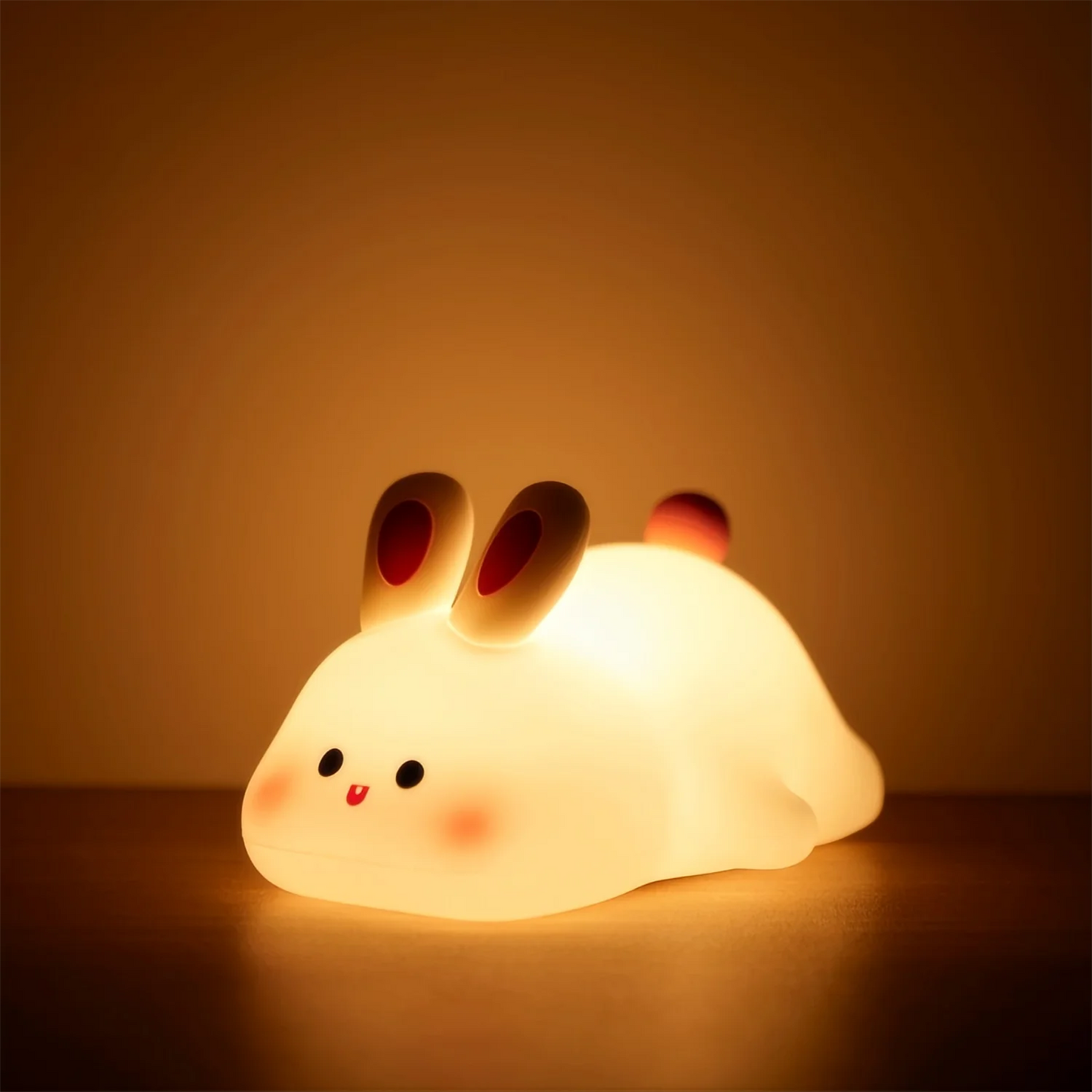 Cute Silicone Squishy Night Lamp Fox Rabbit Dimmable Nursery Nightlight Rechargeable Timing Bedside Table Lamp With Touch Sensor