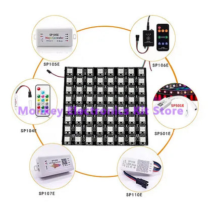 1PCS 8x8 WS2812 LED 5050 RGB 64 Bit LED Matrix Module