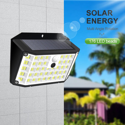 Solar Motion Lights Outdoor 468/176LED 3 Modes Solar Fence Lights Waterproof Solar Security Lights Yard Door Patio Garage Step
