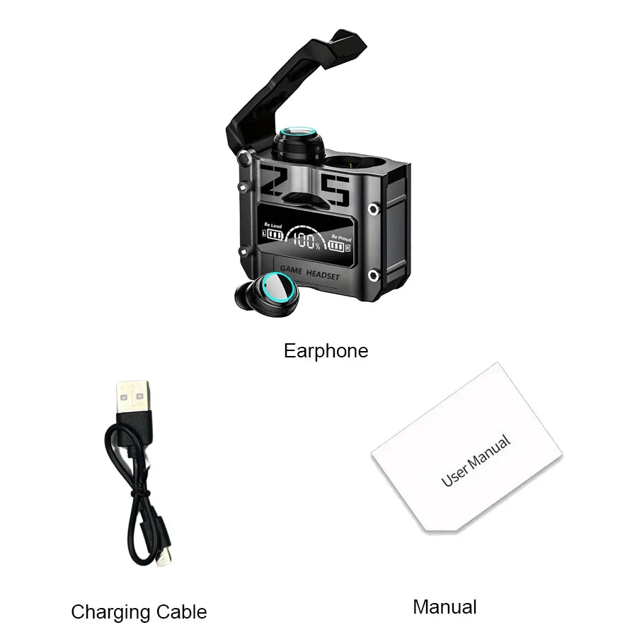 M25 Small Wireless Earbuds Cheap Wireless Low Latency IPX-7 Waterproof Type C Earphone Motast Wireless Earbuds