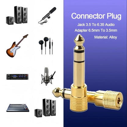 10/6PCS Jack 3.5 To 6.35 Audio Adapter 6.5mm To 3.5mm Converters Male Female Connector Headphone Plug 6.3mm Consumer Electronics