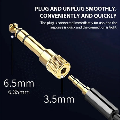 10/6PCS Jack 3.5 To 6.35 Audio Adapter 6.5mm To 3.5mm Converters Male Female Connector Headphone Plug 6.3mm Consumer Electronics