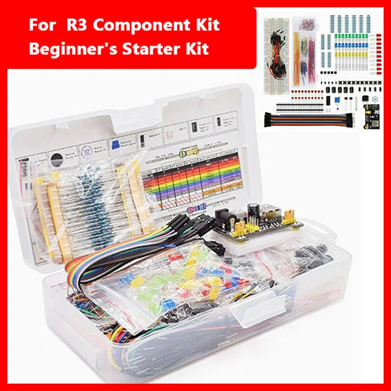 Electronic Components Electrolytic Capacitor Resistor led 830 Hole Breadboard Kit MB-102 for UNO R Component Pack Beginner Start