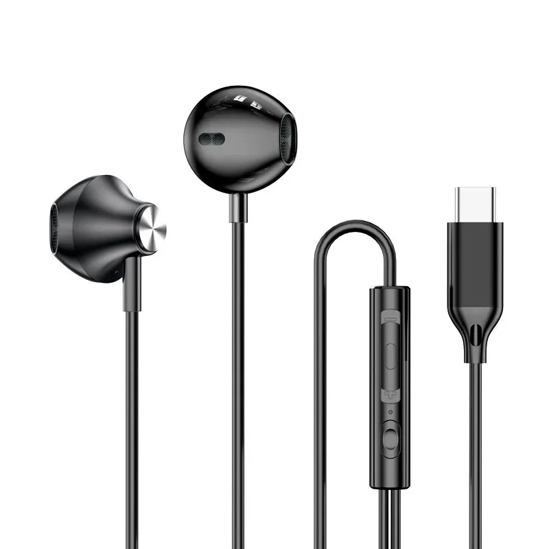 9D HIFI Heavy Bass Earphone 3.5MM AUX Wired Headphone TypeC Surround Stereo Headset With Mic Earbud For Samsung Xiaomi Huawei