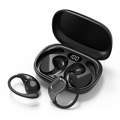 Bluetooth 5.4 Ear Hook Headphones TWS Wireless Earphones HiFi Stereo Waterproof Headsets LED Display Long Standby Touch Earbuds