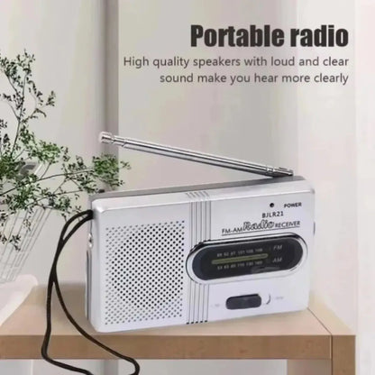 Emergency Pocket Mini Radio FM AM Radio Built-in Speaker Battery Operated Radio Receiver Best Player for Senior Home Walking