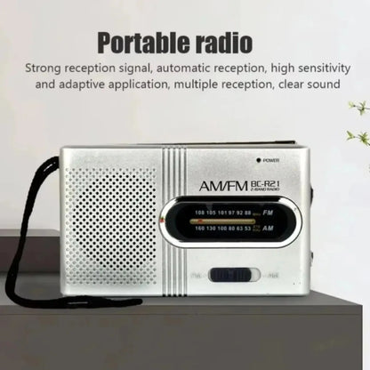 Emergency Pocket Mini Radio FM AM Radio Built-in Speaker Battery Operated Radio Receiver Best Player for Senior Home Walking