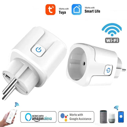 Tuya WIFI Smart Socket EU 16A/20A Wifi/Zigbee Smart Plug With Power Monitoring Smart HomeVoice Control Support Google Home Alexa