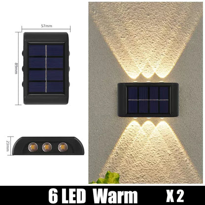 1pc 6-10 LEDs Solar Outdoor Wall Decorative Landscape Lighting Lights Fixtures Suitable For Courtyard Villa Fence Terrace Garden