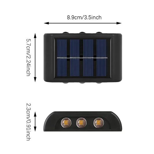 Solar LED Light, Outdoor Waterproof Wall Lamp, Dusk to Dawn Fence Lighting for Summer Garden Yard Porch Walkway Camping Home Dec